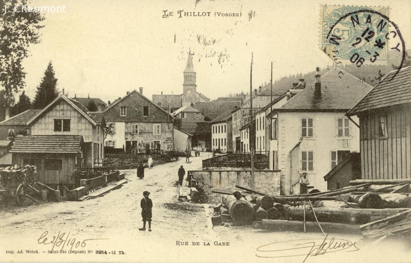 La Rue de la Gare au Thillot en 1906